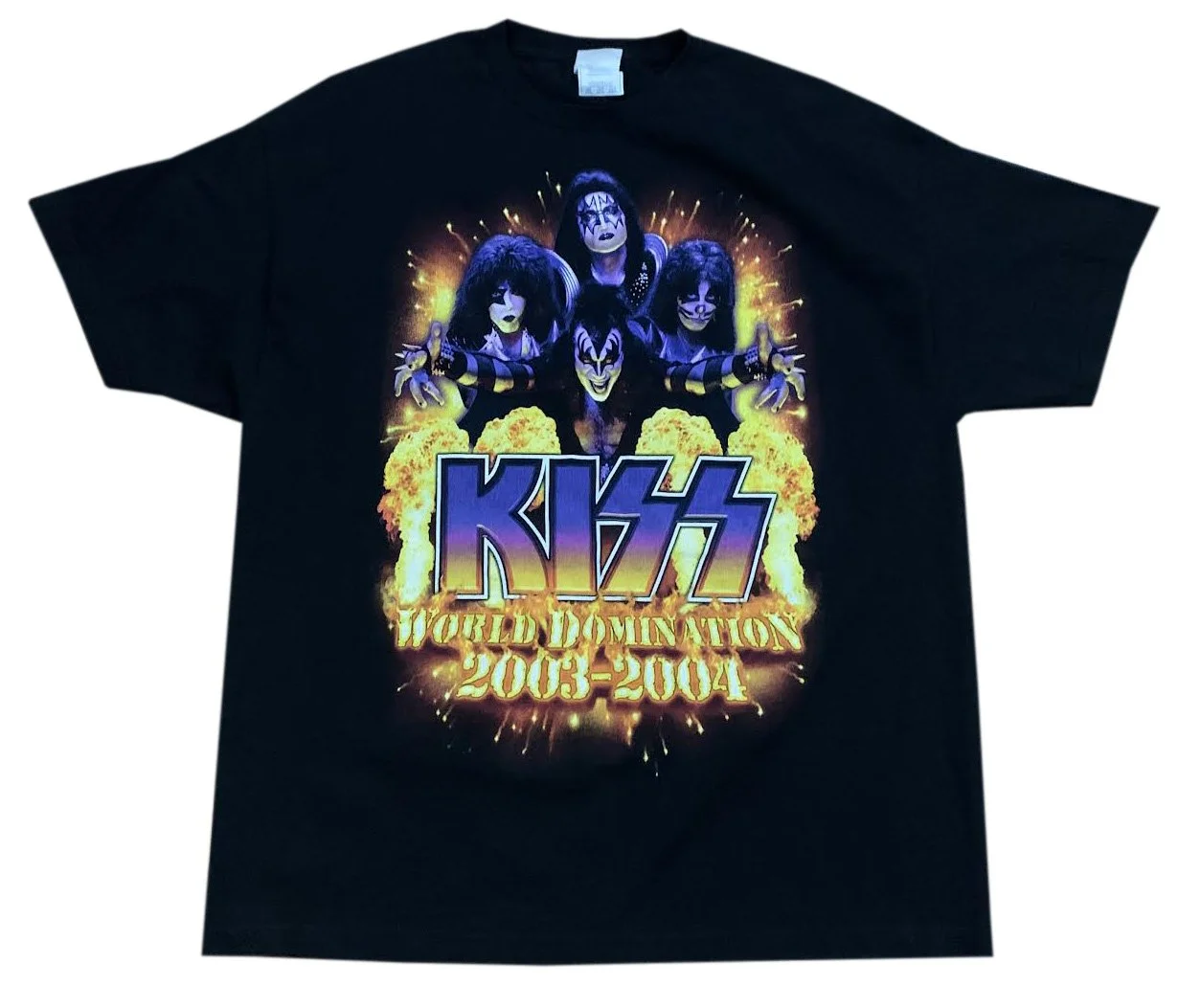 Vintage Kiss World Domination 03-04 Tour T Shirt (Size XXL) NWOT